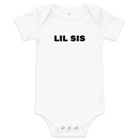 Lil Sis Plain White Onesie