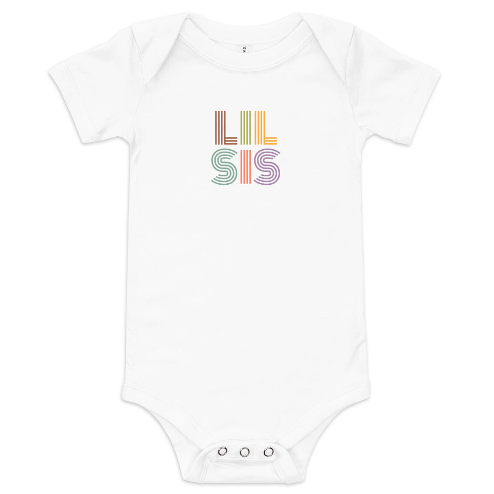 Lil Sis Retro Baby Onesie